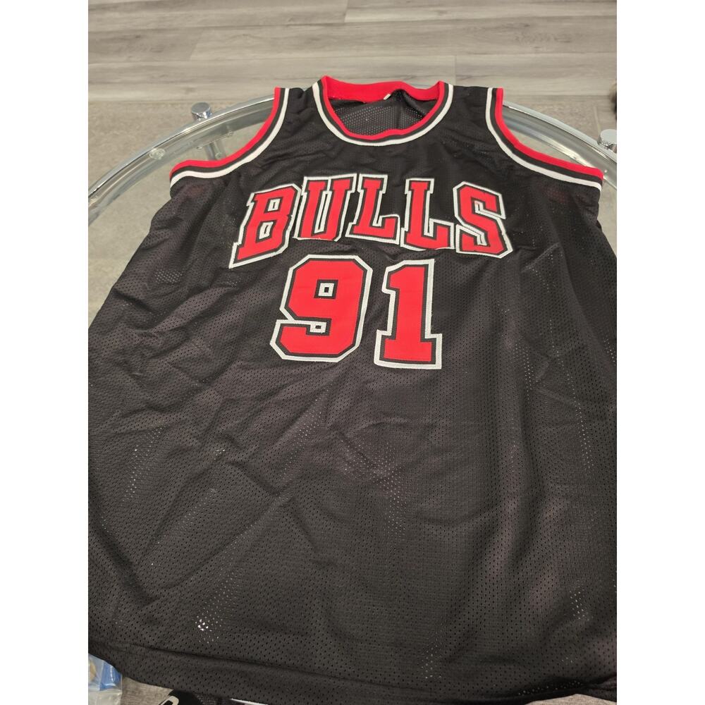 Dennis Rodman Autographed/Signed Jersey Jsa Black Custom Jersey View 5